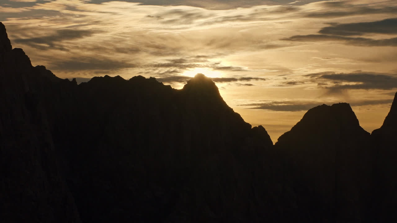 A view of the sunset from the mountains of NEOM