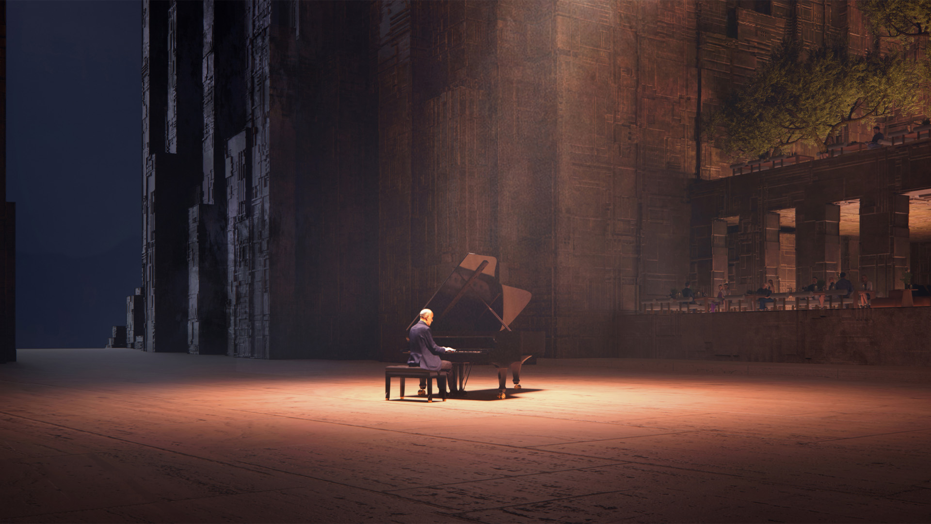 Man playing piano during UTAMO events