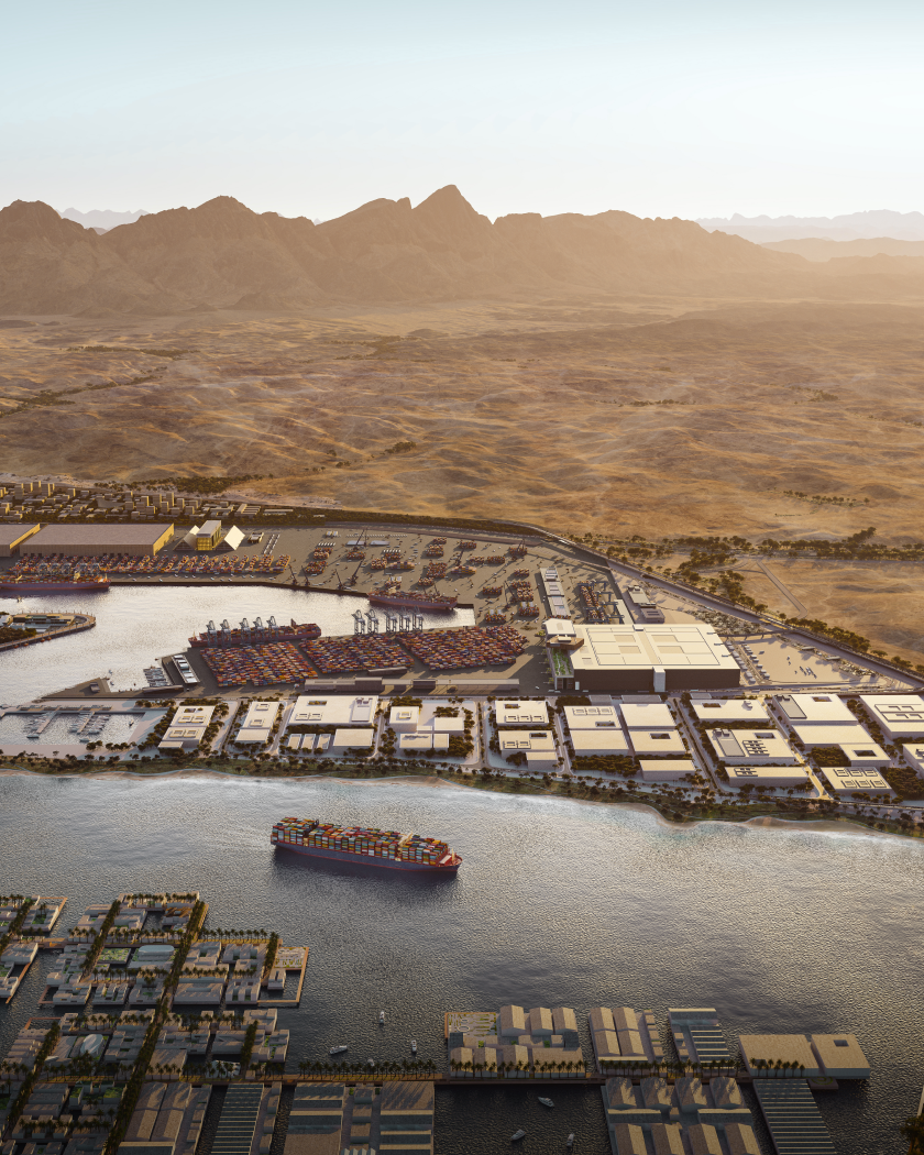 The coast of Oxagon, NEOM's reimagined industrial city